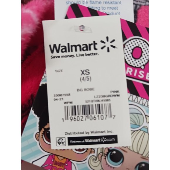 L.O.L. Surprise! Girls Luxe Plush Pajama Robe Pink Size XS(4-5) NWT - Picture 2 of 2